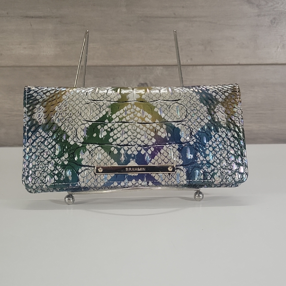Brahmin Spellbound Ady Multicolor Snake-Embossed Leather Wallet